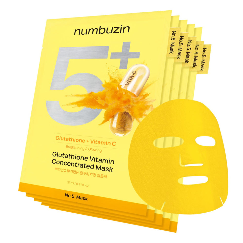 numbuzin front packaging showing brightening sheet mask for clear results