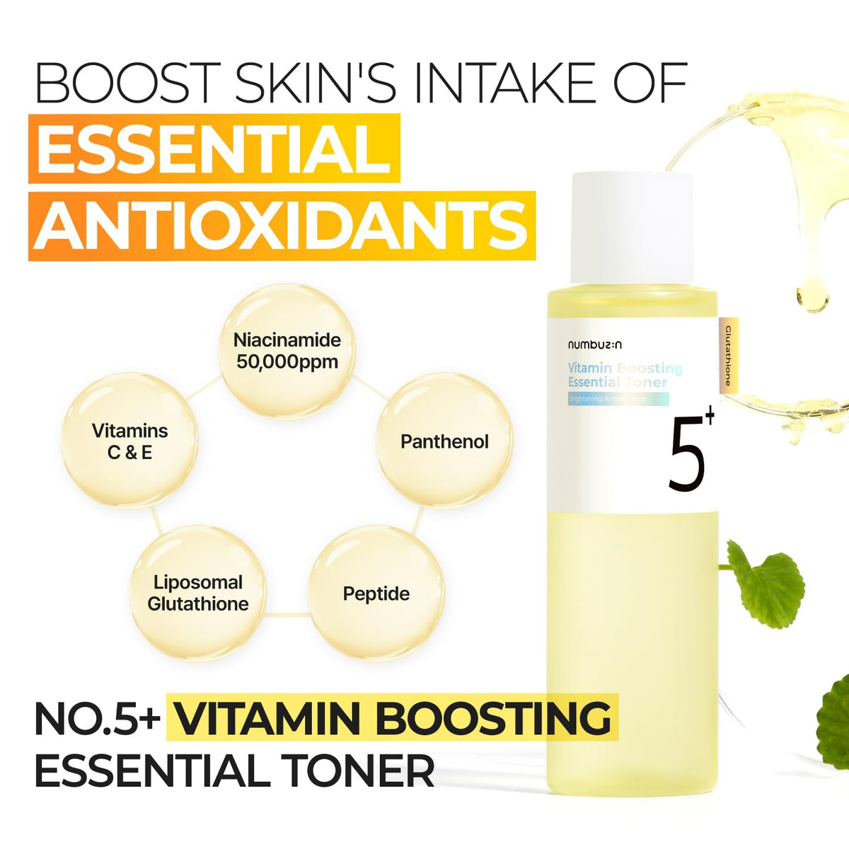 numbuzin pouring toner into hand to show thin essence and hydration