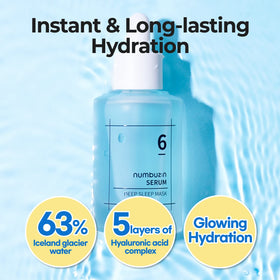 numbuzin ingredient label emphasizing glacier water concentration