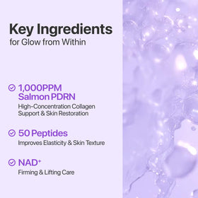 numbuzin ingredient visualization highlighting Salmon PDRN and radiance