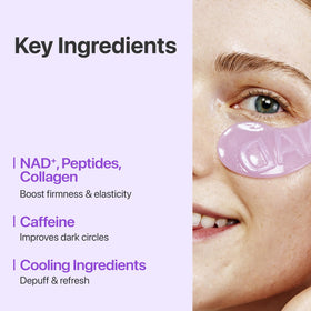 numbuzin patch applied under eye demonstrating non-slip adhesion benefit