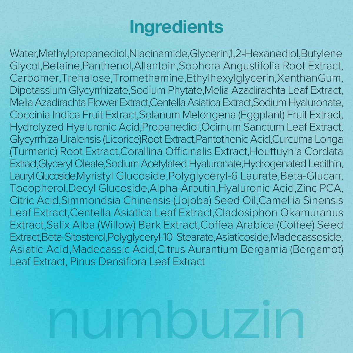 numbuzin scale hand holding sheet to show thin, flexible, skin-fit advantage