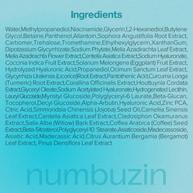 numbuzin scale hand holding sheet to show thin, flexible, skin-fit advantage