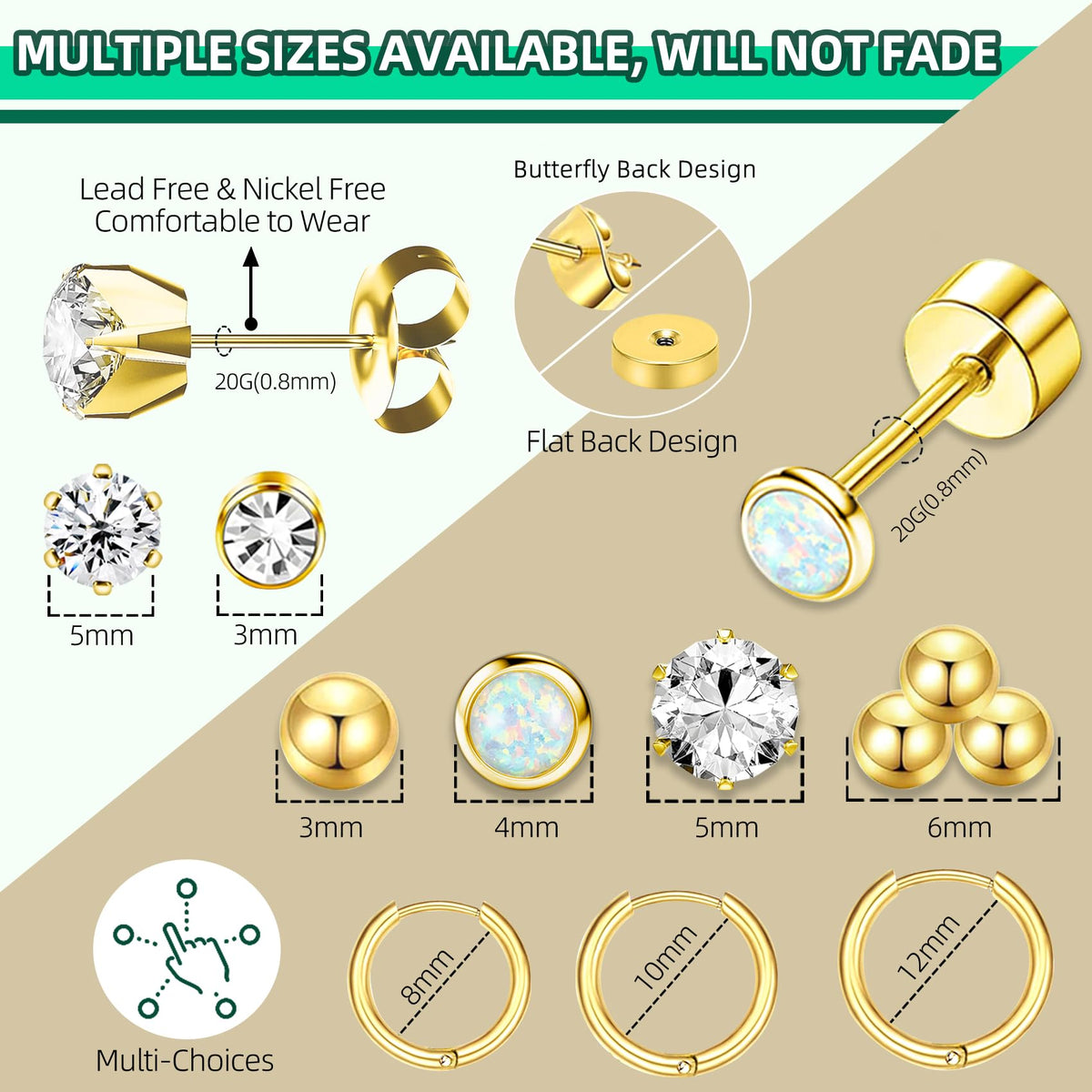 Nunpag hoop earrings arrangement showing classic hoops and variety for immediate wear