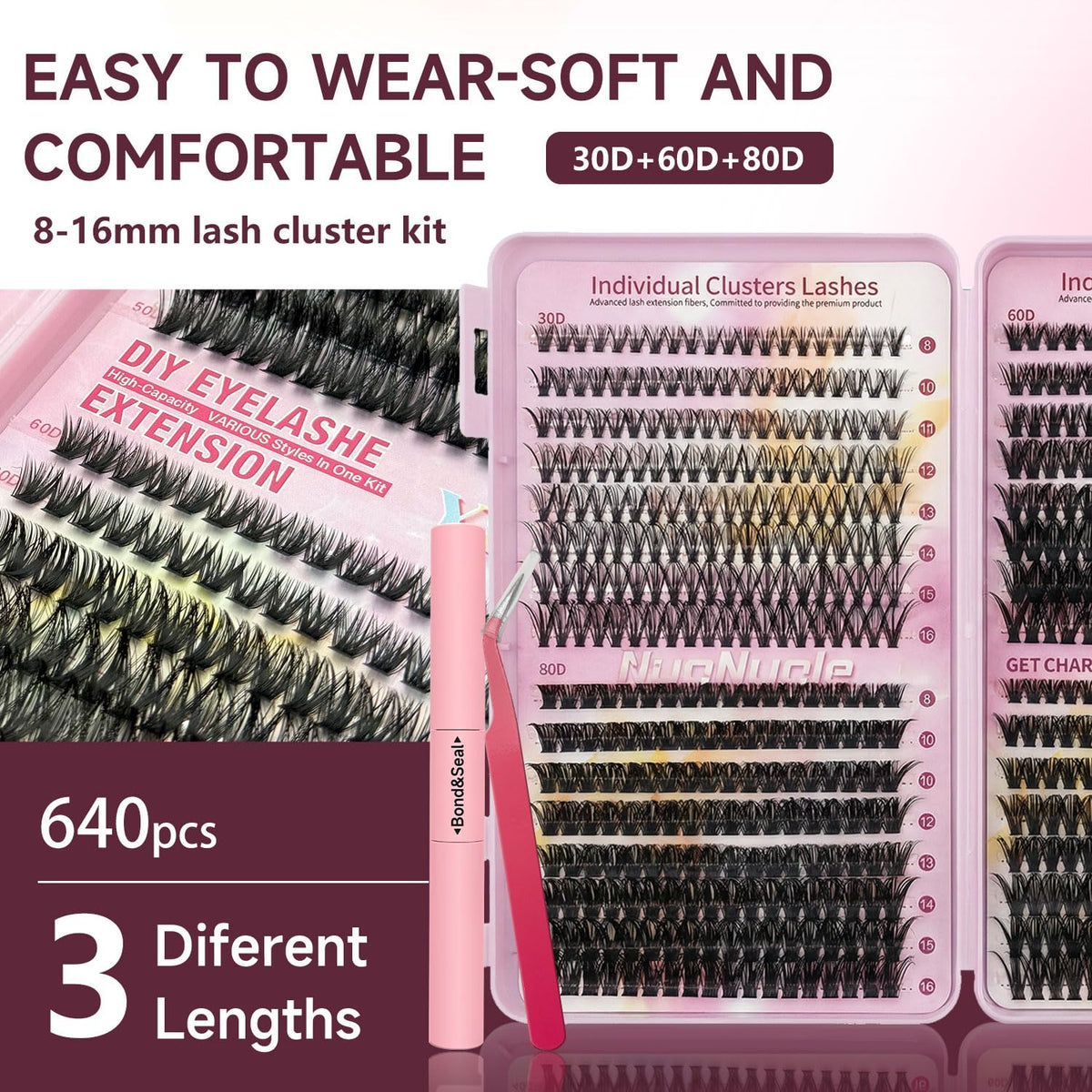 NuoNuole applicator and lash bond for precise, secure application