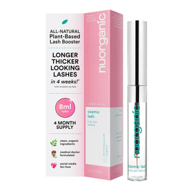 NuOrganic Cosmic Lash front packaging showing XL 8ml bottle and branding benefit clarity
