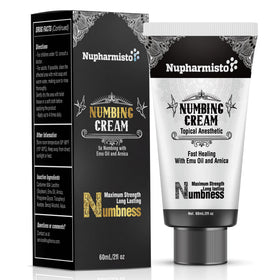 Nupharmco front tube view showing branding and easy dispensing for quick relief