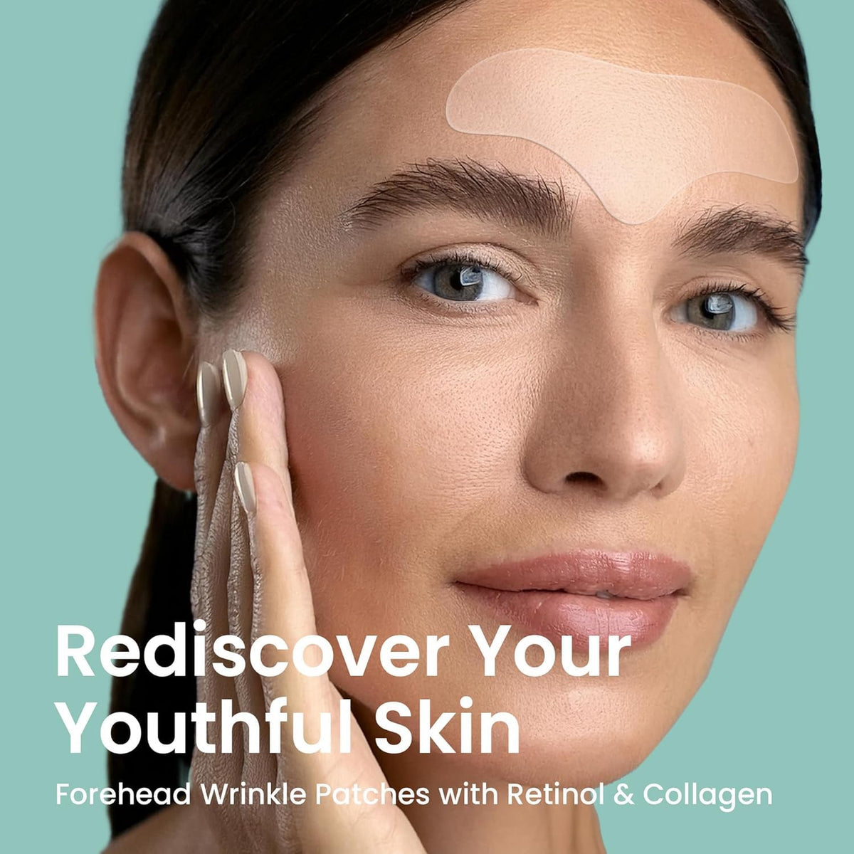 NURIVE single patch applied to forehead demonstrating invisible overnight wear
