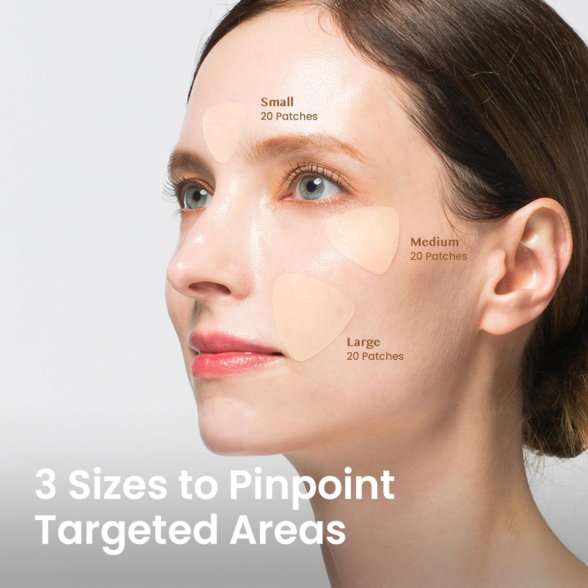 NURIVE patches placed on forehead illustrating overnight use
