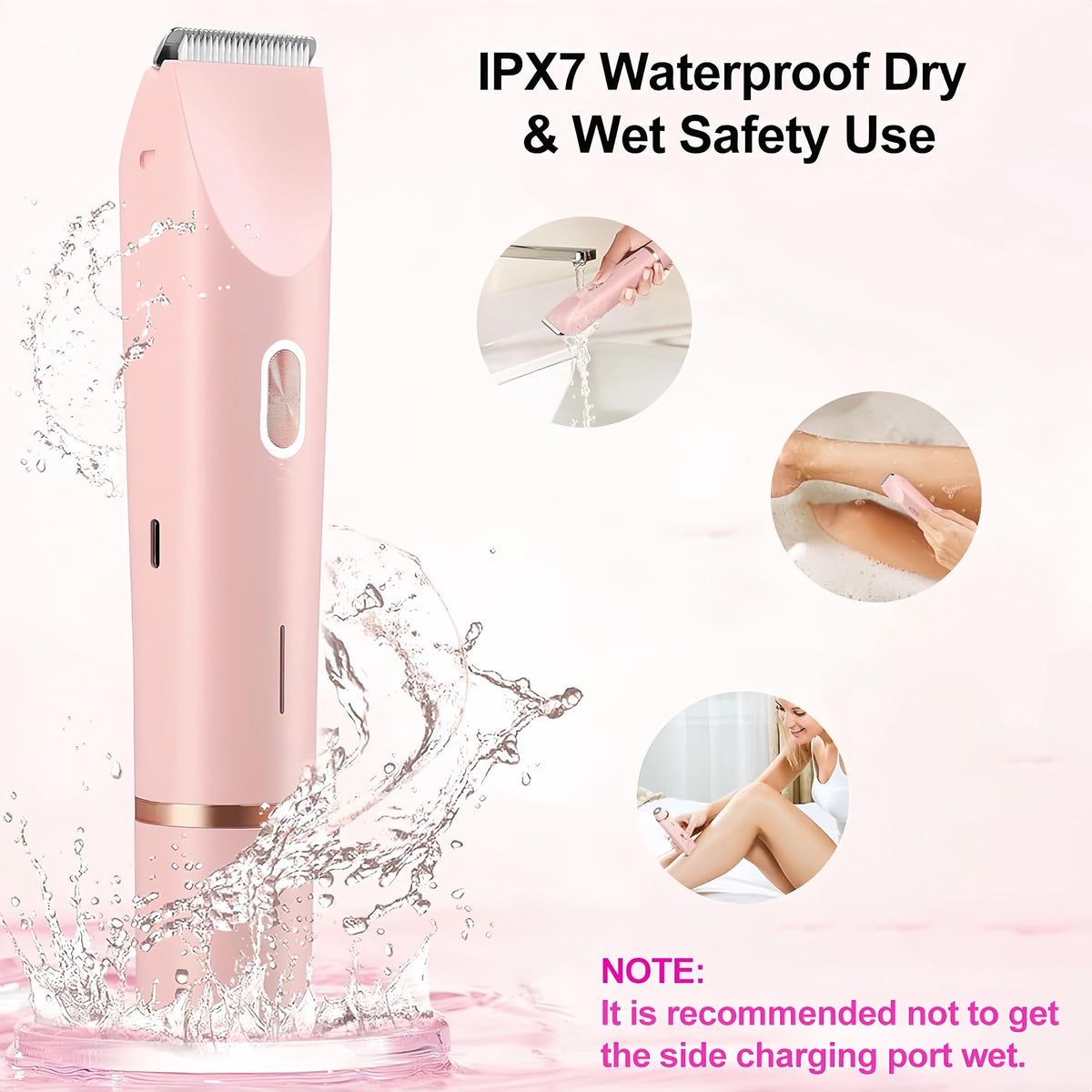 NURSETEK underarm grooming action illustrating gentle, irritation-free trimming