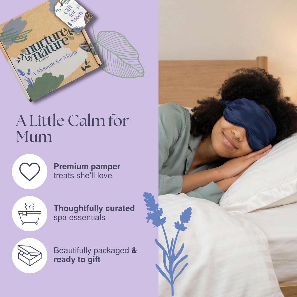 Nurture by Nature lavender pillow spray bottle, promotes restful naps