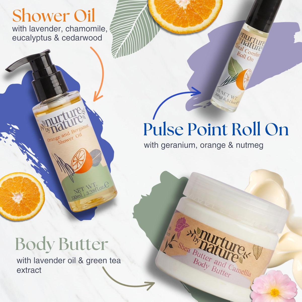 Nurture by Nature shower gel pump, gentle cleanse and fresh scent
