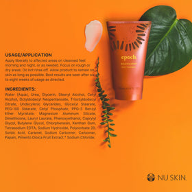 Nu Skin Epoch Sole Solution cream texture close-up displaying rich, hydrating consistency