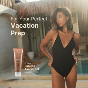 Nu Skin Sunright ingredients label close-up showing avocado oil and vitamin E