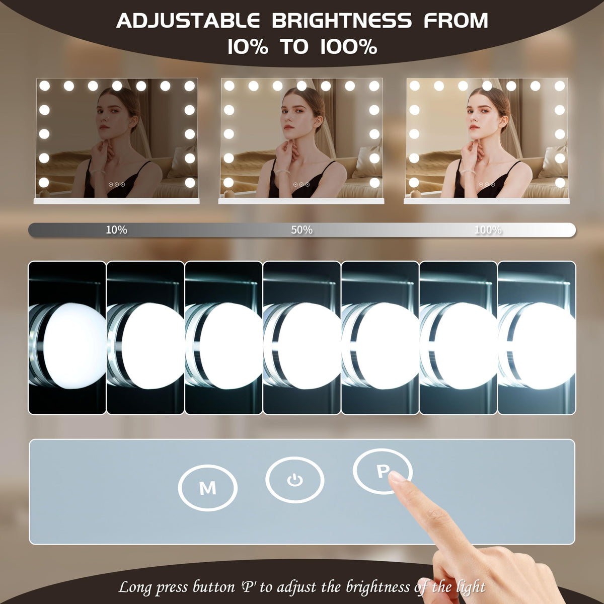 NUSVAN detached 10X magnifying mirror showing precision detail for lashes