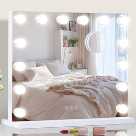 NUSVAN front view vanity mirror showing full-face lighting benefit