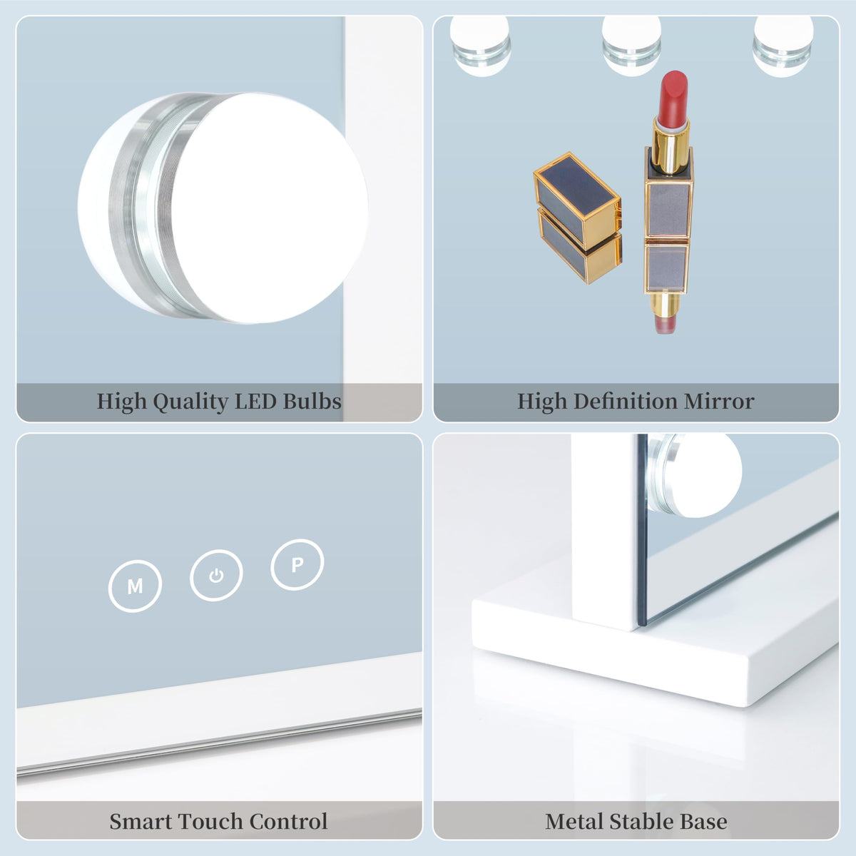 NUSVAN scale comparison with hand and phone illustrating mirror size and portability