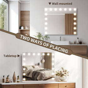 NUSVAN mirror showing three color modes to preview cool warm and neutral light