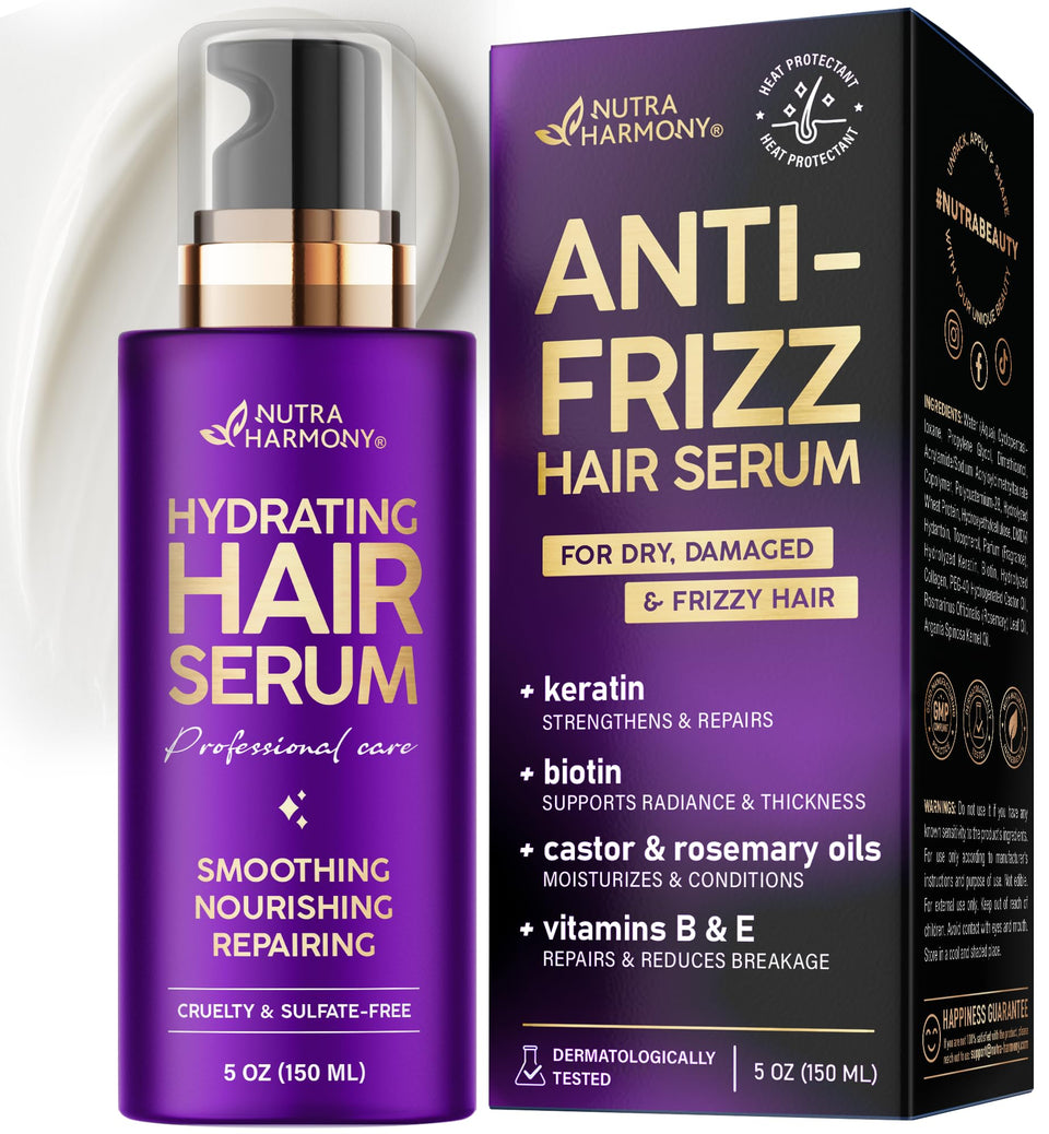 NUTRAHARMONY front packaging 5 oz showing product benefits and sleek bottle