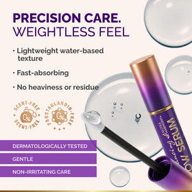 NUTRAHARMONY serum applied on eyebrow showing easy smoothing and grooming benefit