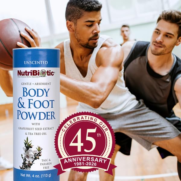 NutriBiotic applied to foot demonstrating dry comfort benefit