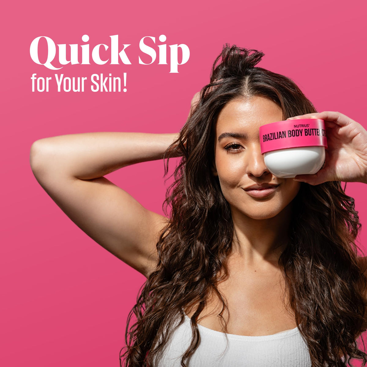 Applying Nutrius body butter on forearm for quick-absorbing hydration