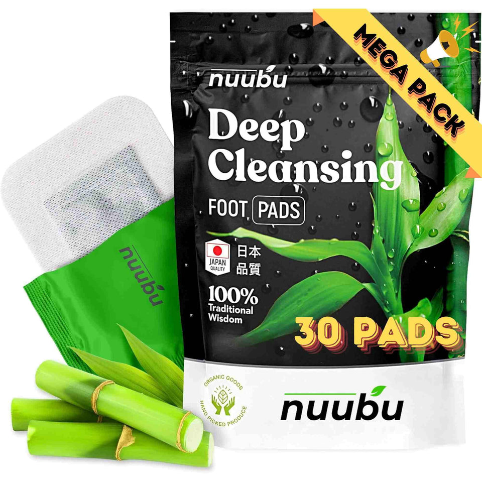 Nuubu foot pads front packaging showing product and benefits for nightly comfort
