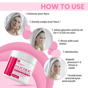 Nuva Botanicals pad being applied to cheek showing smoother skin