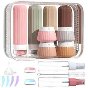 NuvaConx front view of pouch and bottles showing organized travel benefit