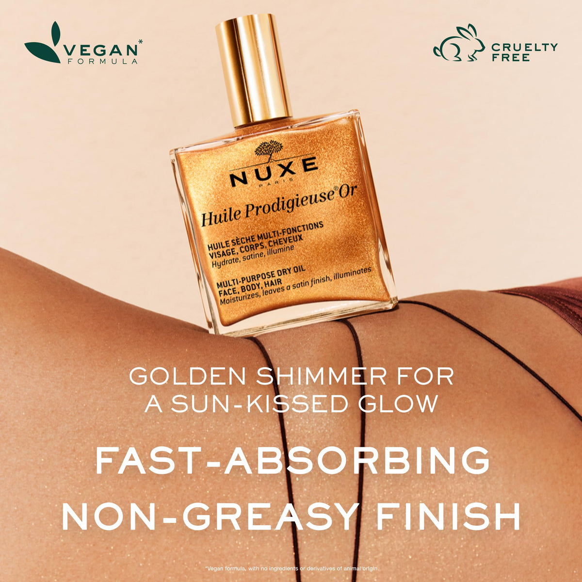 Nuxe hair ends application highlighting frizz control and added shine