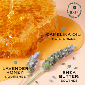 Nuxe ingredients label highlighting honey, propolis and shea butter benefit