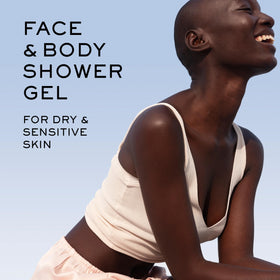 NUXE pump dispensing thick gel texture, highlights creamy lathering benefit
