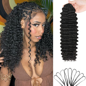 Nvnvdij front packaging of deep wave 18 inch bundle showing neat presentation and benefit of ready-to-use styling