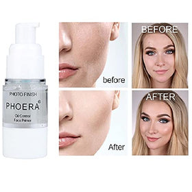 nvyue PHOERA primer on fingertips during application for even makeup base