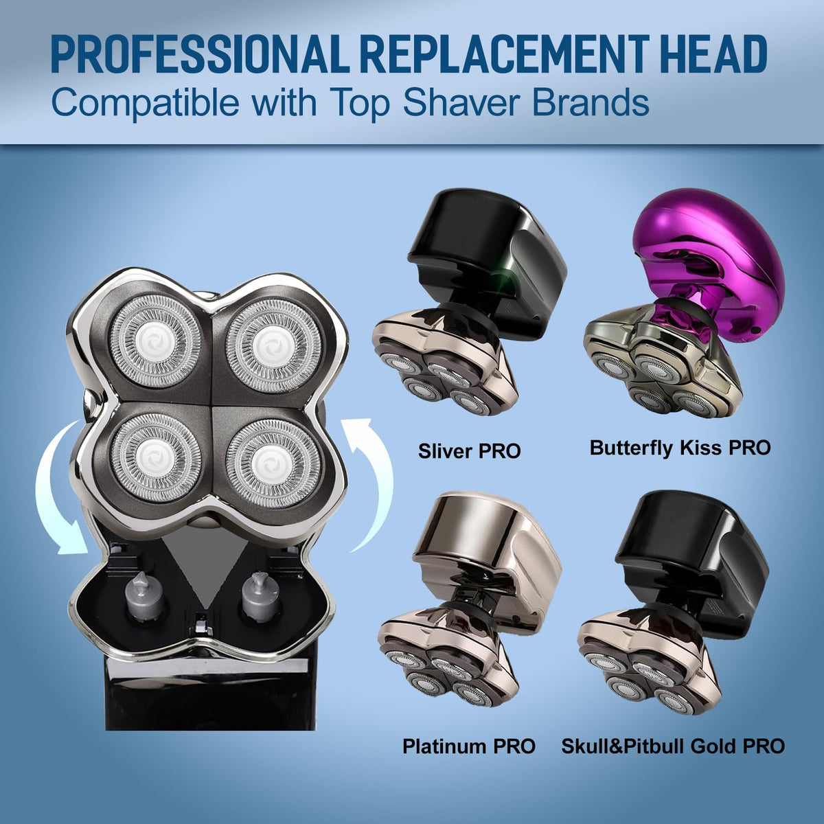 NXPPYY detached head displaying snap-on mount, enables tool-free swaps