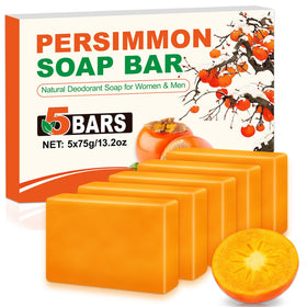NXPPYY front packaging showing five persimmon soap bars and benefit of odor control