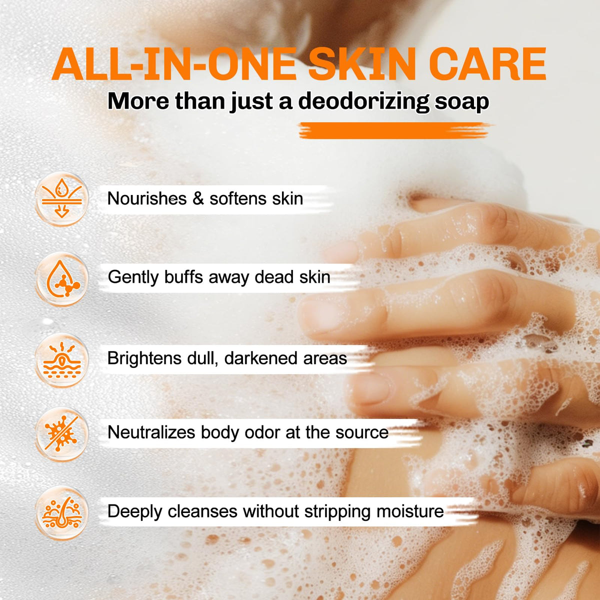 NXPPYY foamy lather in hand demonstrating effective cleansing and freshness