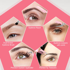 NXPPYY grooming tools in use shaping brows for neat, polished look
