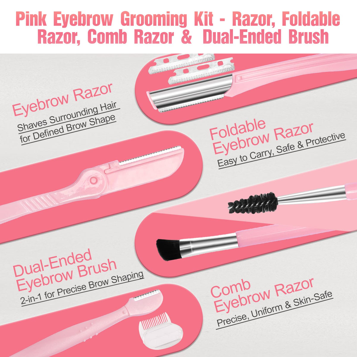 NXPPYY curved trimmer and small razor arranged to show precise control