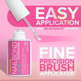 NYK1 bonding acrylic tip to natural nail demonstrating durable adhesion
