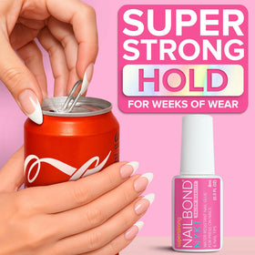 NYK1 in-use press-on application with brush securing nail for long-lasting wear