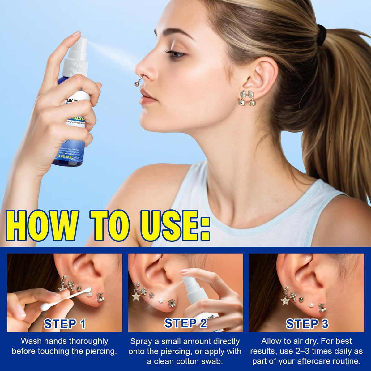 Nyloriaine bottle inside travel pouch illustrating on-the-go aftercare