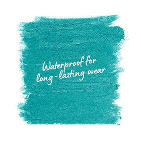 NYX PROFESSIONAL MAKEUP winged eyeliner look in aqua green showing buildable intensity and clean edge