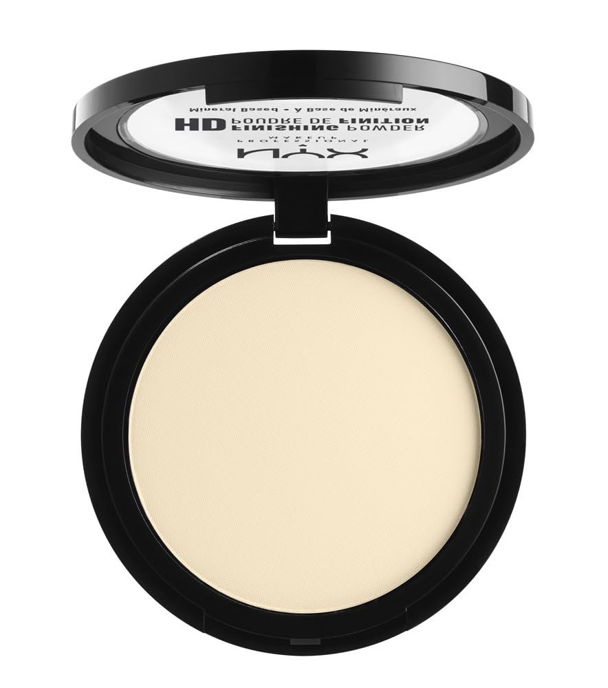 NYX PROFESSIONAL MAKEUP compact front view showing banana shade and matte benefit