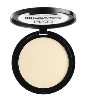 NYX PROFESSIONAL MAKEUP compact front view showing banana shade and matte benefit