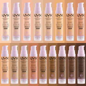 NYX PROFESSIONAL MAKEUP swatches across skin tones to compare Beige shade match