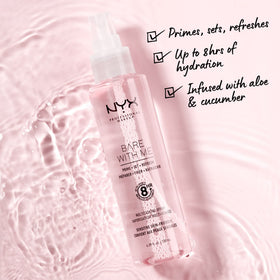 NYX PROFESSIONAL MAKEUP close-up mist texture demonstrating fine spray for even hydration
