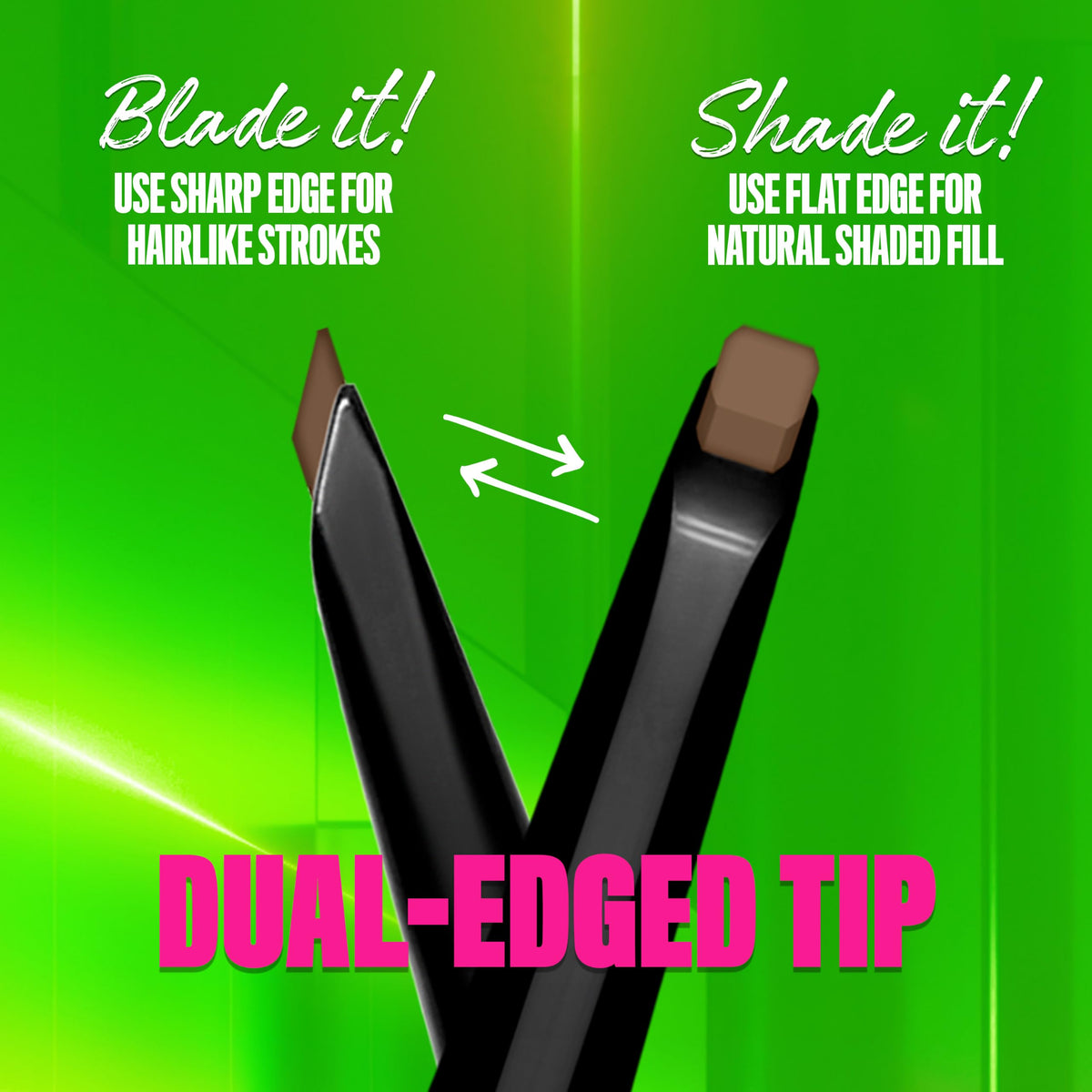 NYX PROFESSIONAL MAKEUP close-up of dual-edged tip for precise strokes