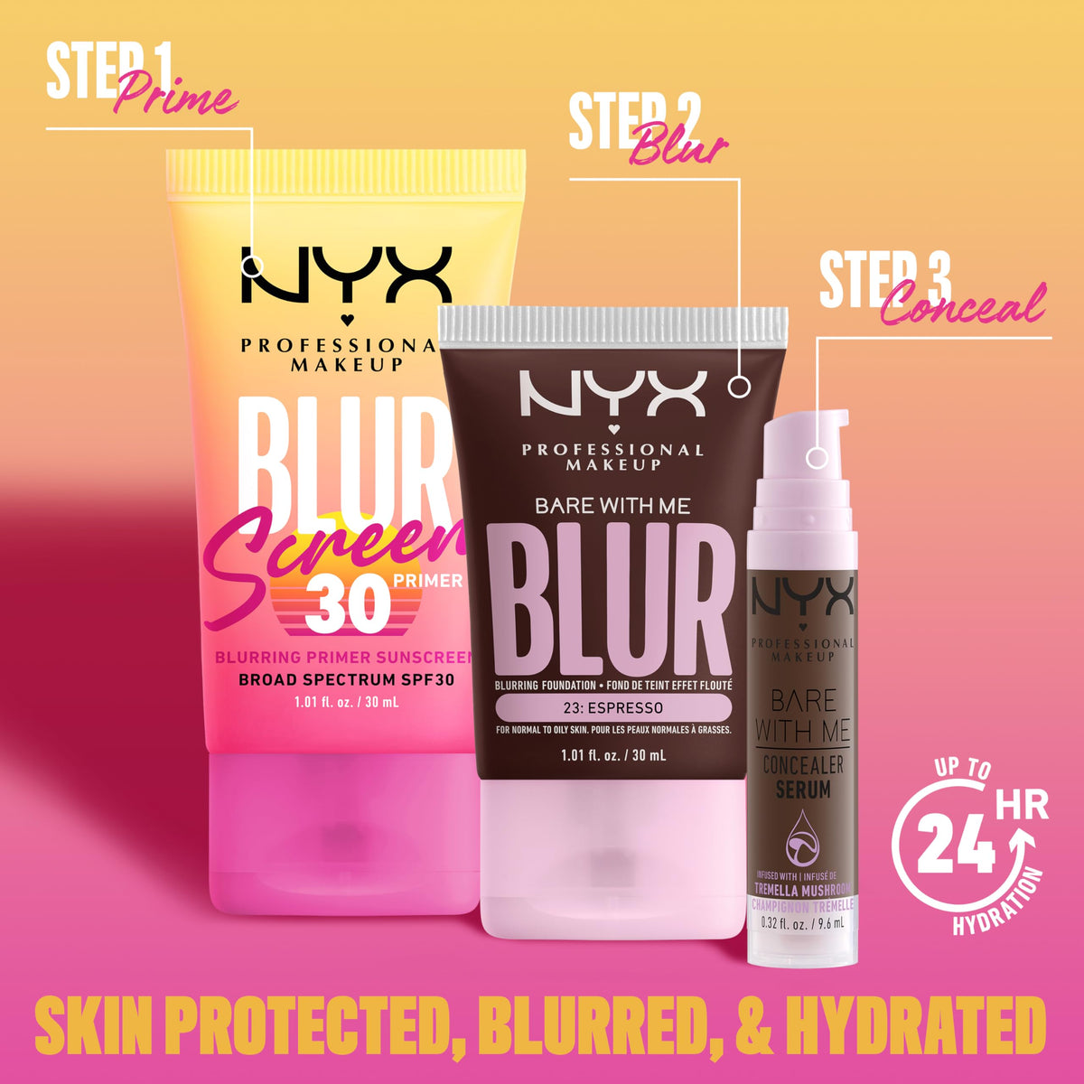 NYX Blurscreen close detail of matte skin finish and minimized pores
