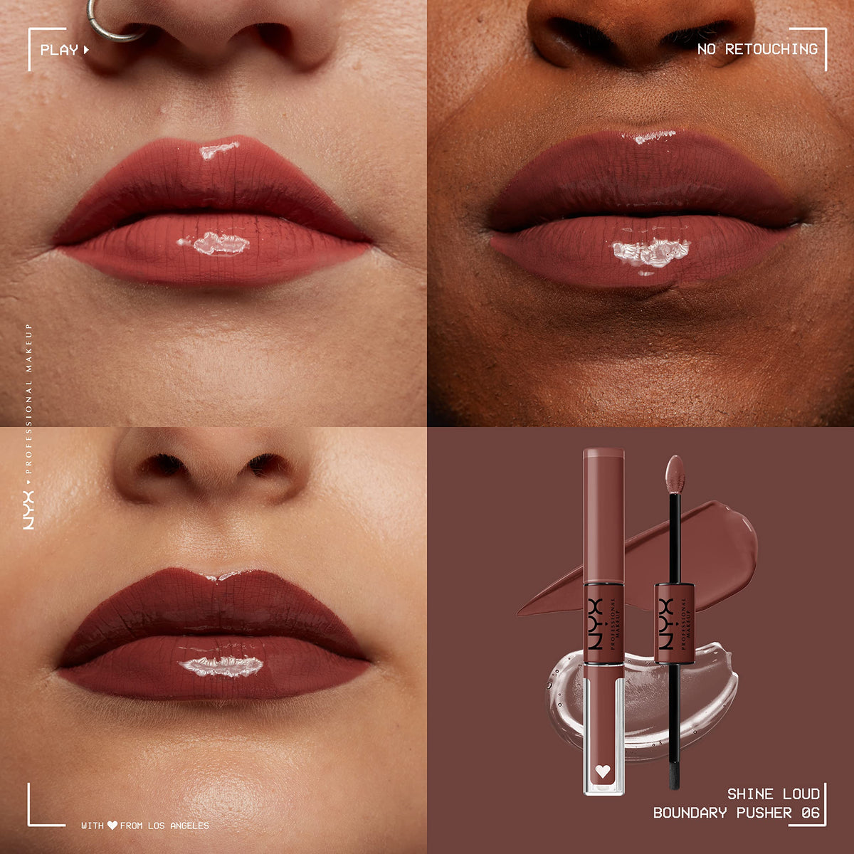 NYX PROFESSIONAL MAKEUP swatch of Boundary Pusher on arm showing rich warm brown payoff